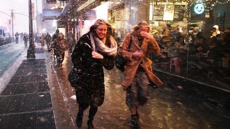 New York City Hit By Snow Squall
